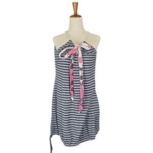 Y2k Element Alt Grunge Baddie Striped Mini Dress - Size Medium